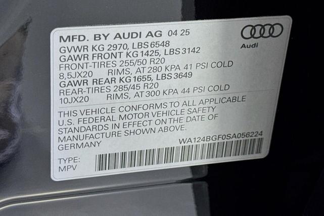 Photo of 2025 Mythos Black Metallic Audi Q6 e-tron