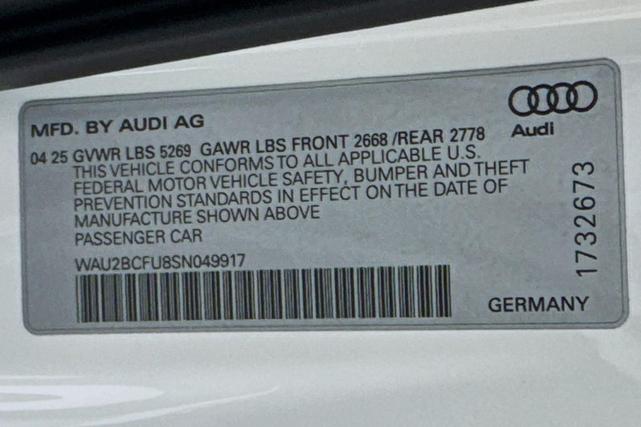 Photo of 2025 Glacier White Metallic Audi A5