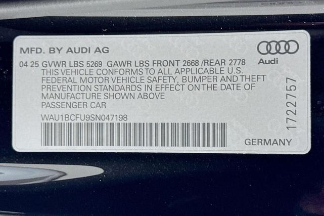 Photo of 2025 Mythos Black Metallic Audi A5