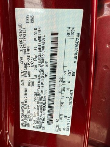 Photo of 2018 Ruby Red Ford Escape