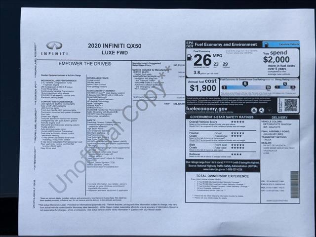 Photo of 2020 Graphite Shadow INFINITI QX50