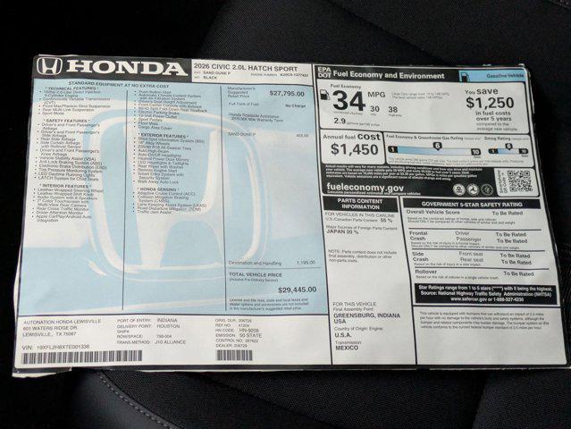 Photo of 2026 Sand Dune Pearl Honda Civic