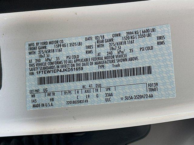 Photo of 2018 White Platinum Ford F-150
