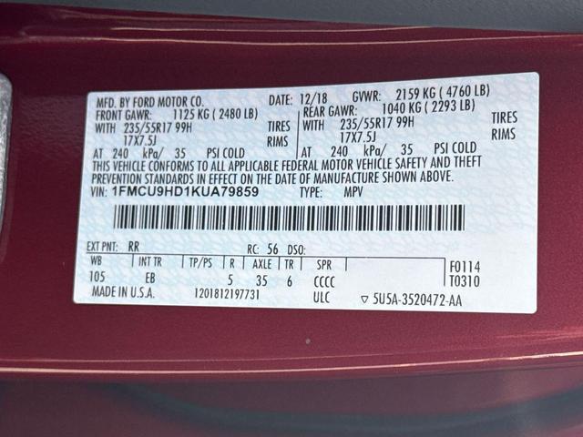 Photo of 2019 Ruby Red Metallic Tinted Clearcoat Ford Escape