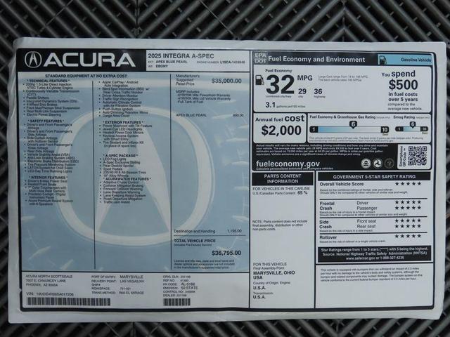 Photo of 2025 Apex Blue Pearl Acura Integra