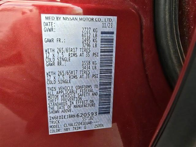 Photo of 2024 Cardinal Red Metallic Nissan Frontier
