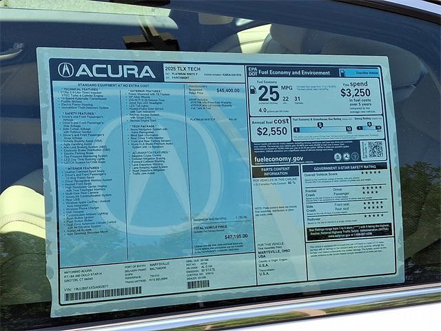 Photo of 2025 Platinum White Pearl Acura TLX