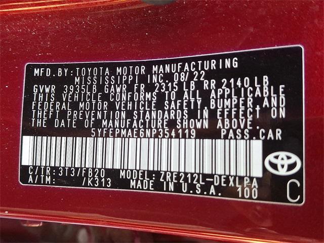 Photo of 2022 Ruby Flare Pearl Toyota Corolla