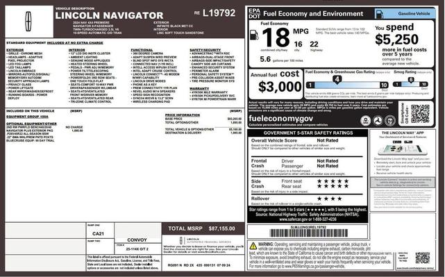 Photo of 2024 Infinite Black Metallic Clearcoat Lincoln Navigator