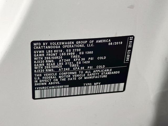 Photo of 2019 Pure White Volkswagen Atlas