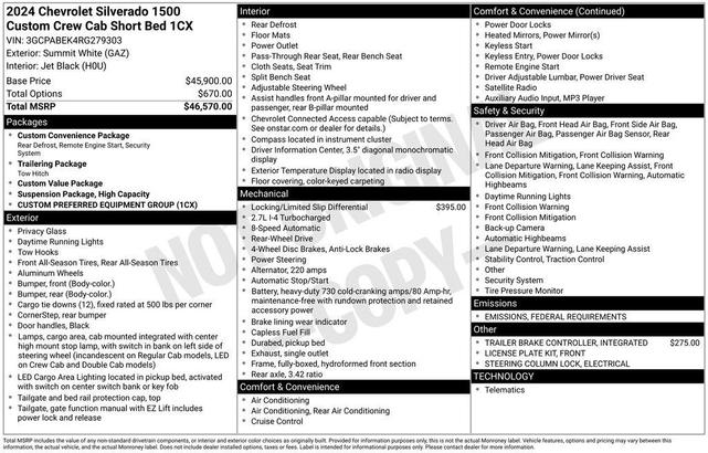 Photo of 2024 Summit White Chevrolet Silverado 1500