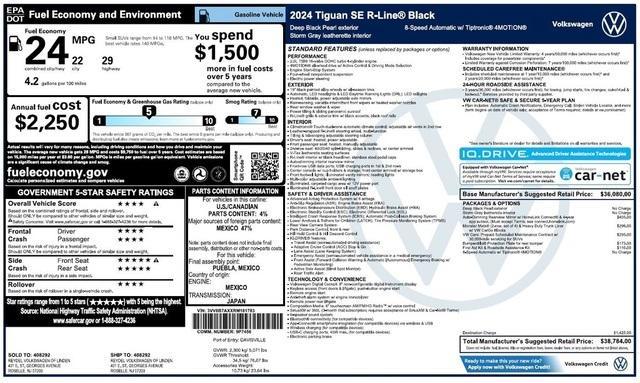 Photo of 2024 Deep Black Pearl Effect Volkswagen Tiguan