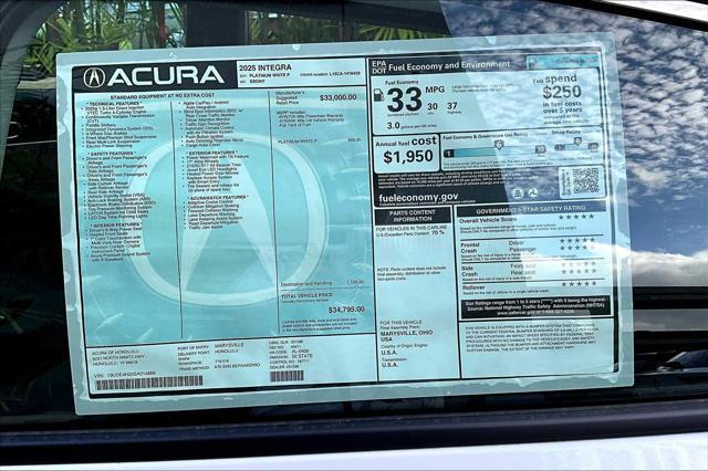 Photo of 2025 Platinum White Pearl Acura Integra