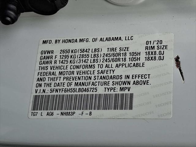 Photo of 2020 Platinum White Pearl Honda Pilot