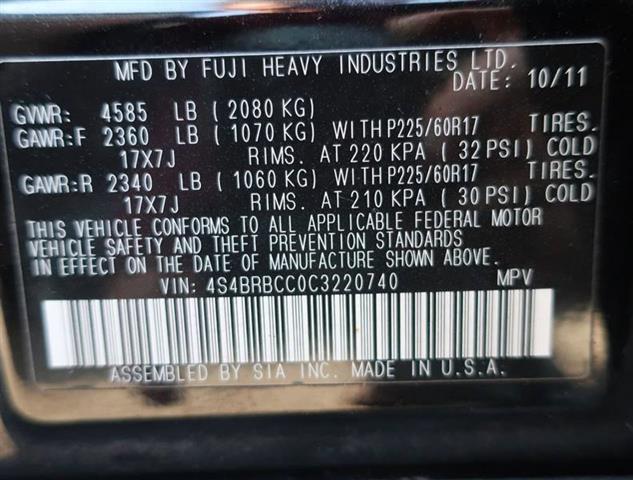 Photo of 2012 Crystal Black Silica Subaru Outback