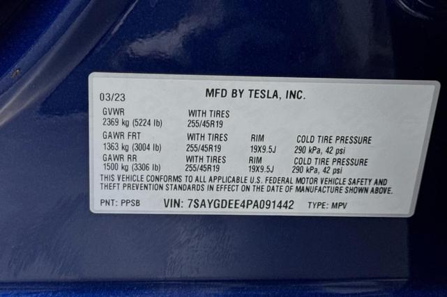 Photo of 2023 Blue Tesla Model Y