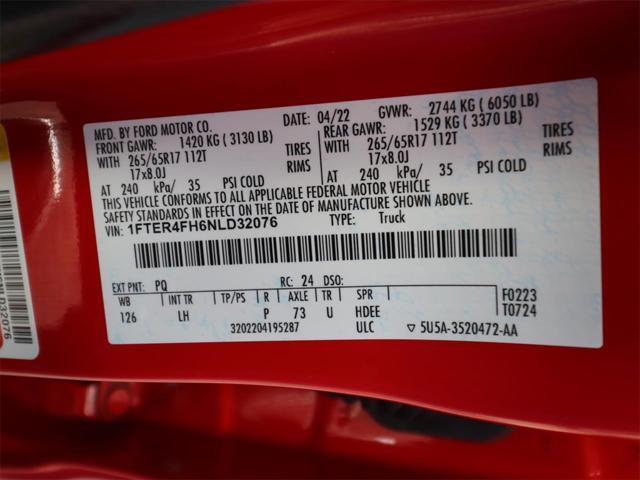 Photo of 2022 Race Red Ford Ranger