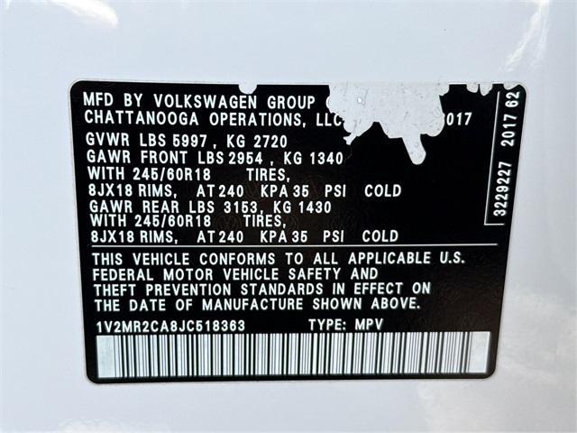 Photo of 2018 Pure White Volkswagen Atlas