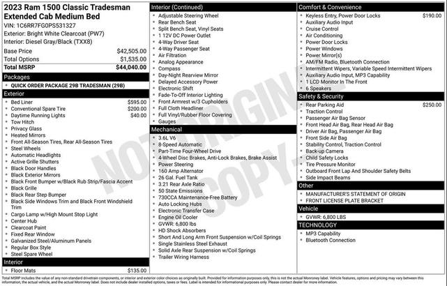 Photo of 2023 Bright White Clearcoat RAM 1500