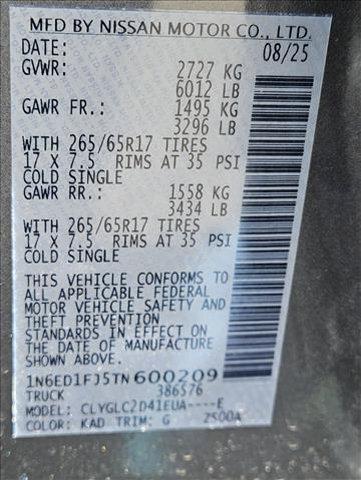 Photo of 2026 Gun Metallic Nissan Frontier