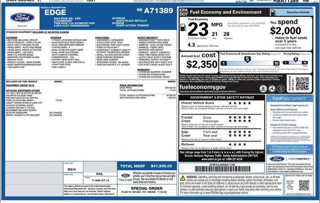 Photo of 2024 Agate Black Metallic Ford Edge