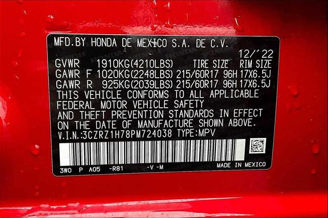 Photo of 2023 Milano Red Honda HR-V