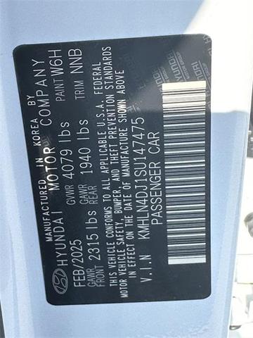 Photo of 2025 White Hyundai ELANTRA HEV