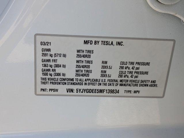Photo of 2021 Pearl White Multi-Coat Tesla Model Y