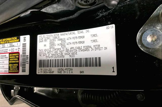 Photo of 2016 Midnight Black Metallic Toyota Tundra