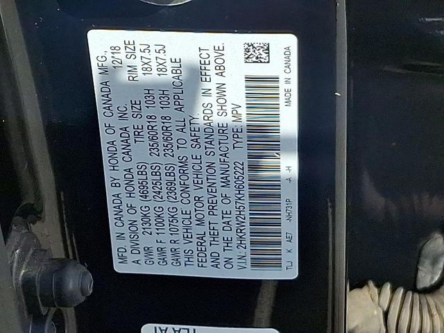 Photo of 2019 Crystal Black Pearl Honda CR-V