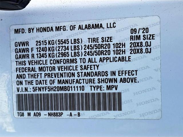 Photo of 2021 Platinum White Pearl Honda Pilot