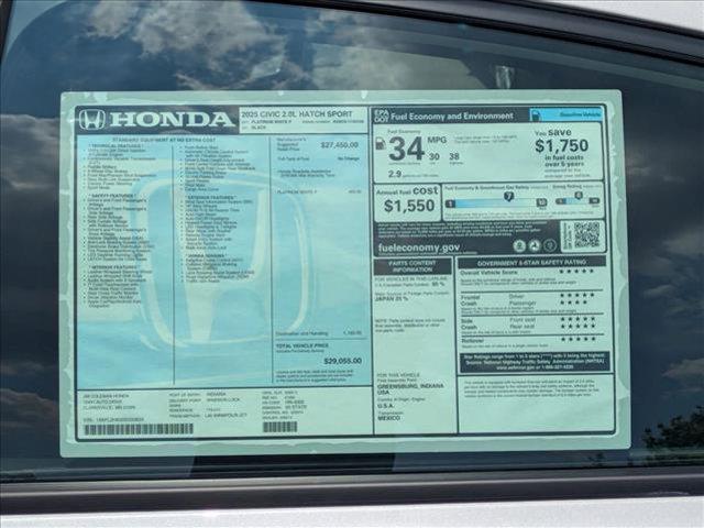 Photo of 2025 Platinum White Pearl Honda Civic