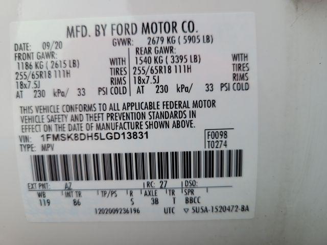 Photo of 2020 Star White Metallic Tri-Coat Ford Explorer
