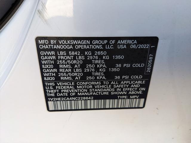 Photo of 2022 Pure White Volkswagen Atlas Cross Sport