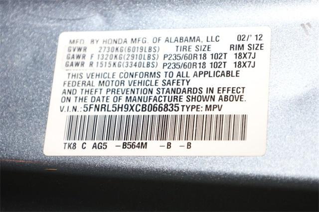 Photo of 2012 Celestial Blue Metallic Honda Odyssey