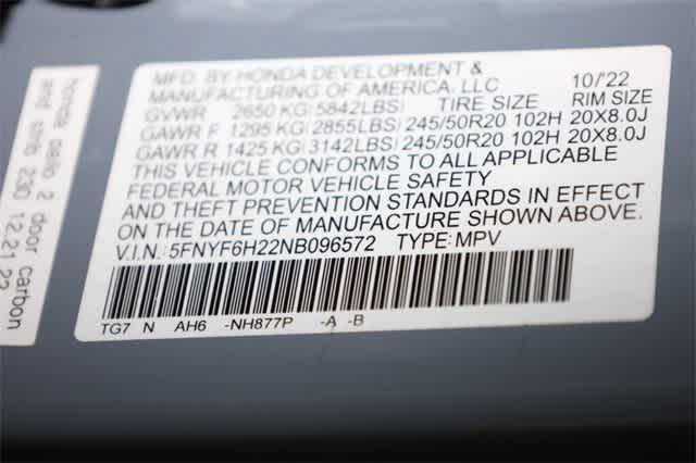 Photo of 2022 Sonic Gray Pearl Honda Pilot