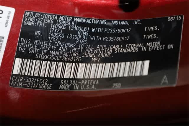 Photo of 2015 Salsa Red Pearl Toyota Sienna