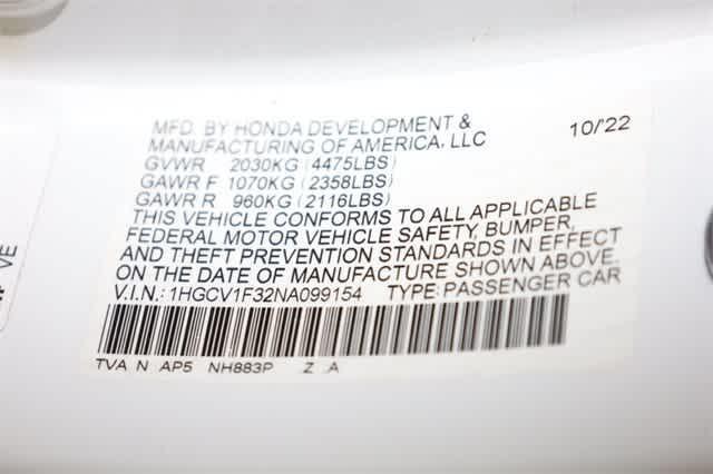 Photo of 2022 Platinum White Pearl Honda Accord