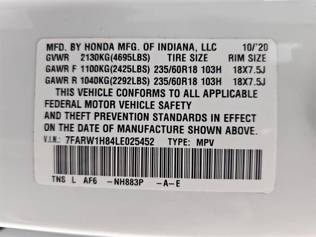 Photo of 2020 Platinum White Pearl Honda CR-V