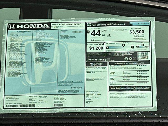 Photo of 2025 Crystal Black Pearl Honda Accord Hybrid