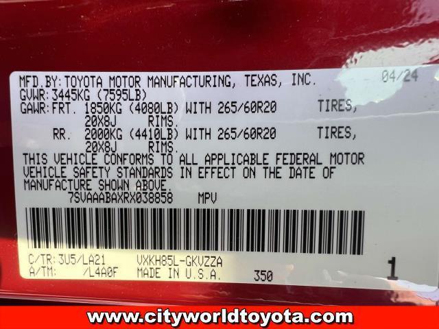 Photo of 2024 Supersonic Red Toyota Sequoia