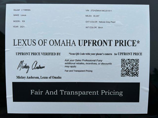 Photo of 2021 Nebula Gray Pearl Lexus RX 350