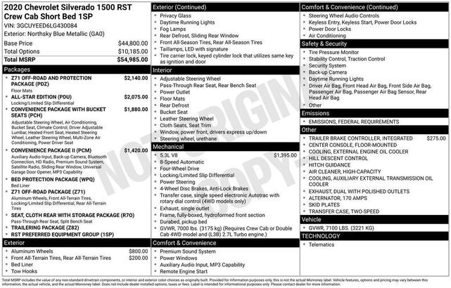 Photo of 2020 Northsky Blue Metallic Chevrolet Silverado 1500