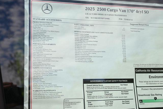 Photo of 2025 White Mercedes-Benz Sprinter 2500