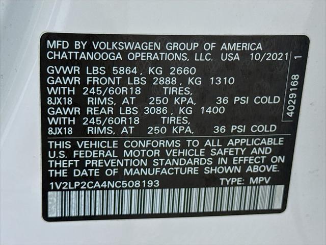 Photo of 2022 Pure White Volkswagen Atlas