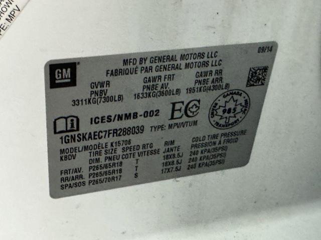 Photo of 2015 Summit White Chevrolet Tahoe