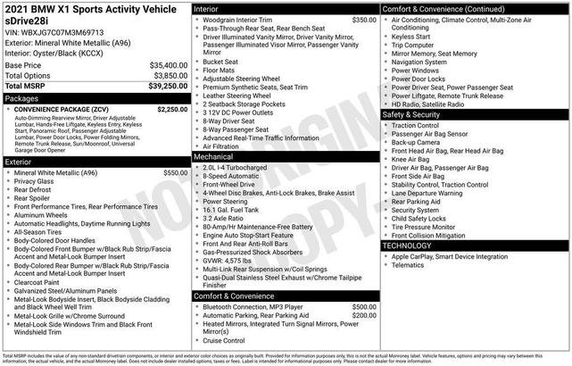 Photo of 2021 Mineral White Metallic BMW X1