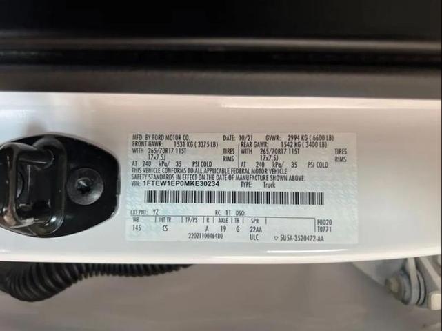 Photo of 2021 White Ford F-150