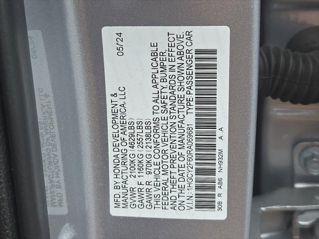 Photo of 2024 Solar Silver Metallic Honda Accord Hybrid