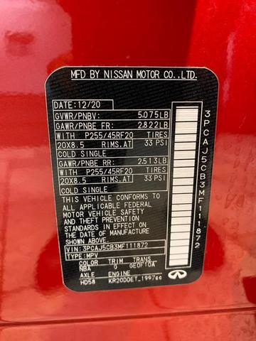 Photo of 2021 Dynamic Sunstone Red INFINITI QX50